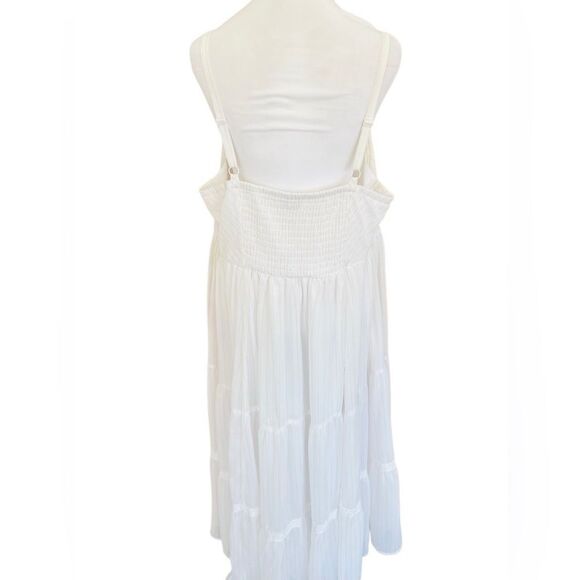TORRID Maxi Chiffon And Lurex Tiered Dress , white & gold , size 1/1X/14-16. - Picture 8 of 11